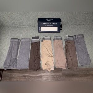 American Eagle Outfitters 6” Men's Boxer Briefs - Gray, Brown, Tan 7 pack NEW